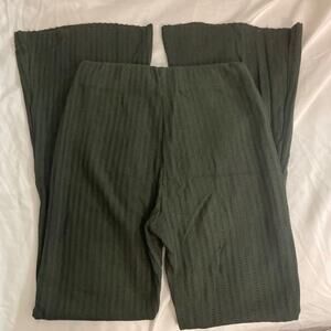 Women's Green Ribbed Pants